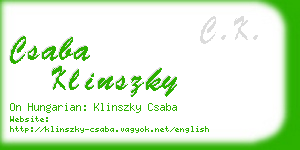 csaba klinszky business card